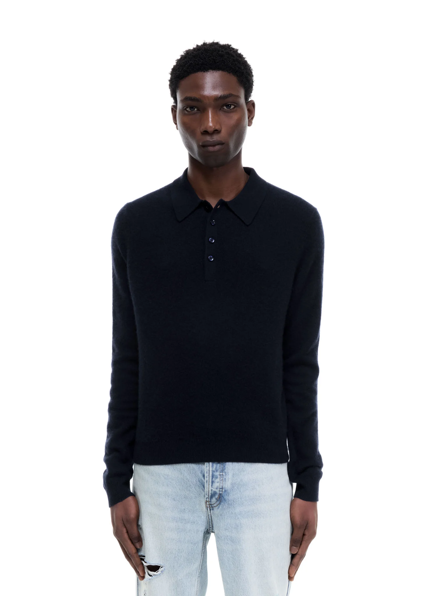 CASHMERE KNIT POLO SWEATER - Image 5
