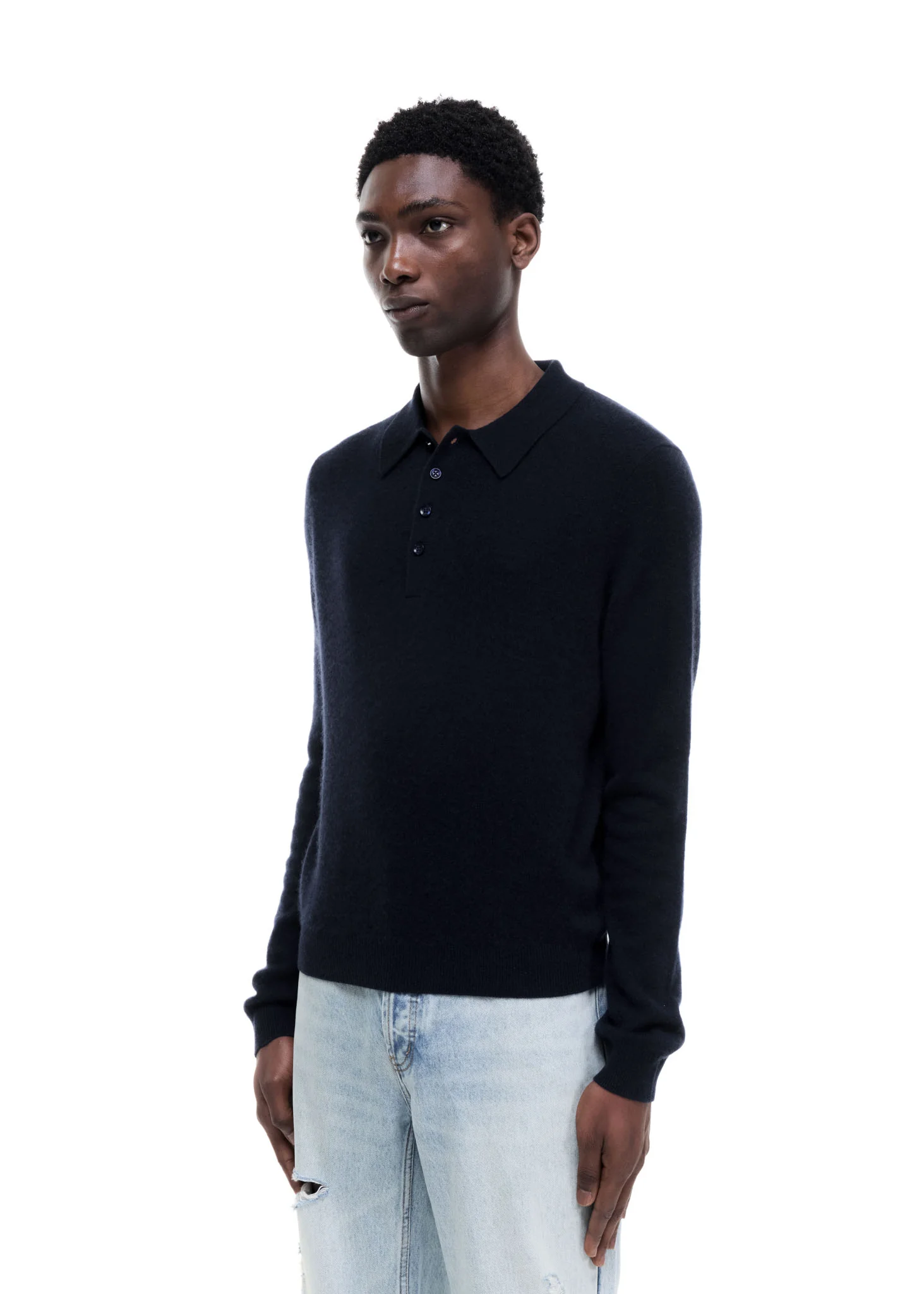 CASHMERE KNIT POLO SWEATER - Image 6
