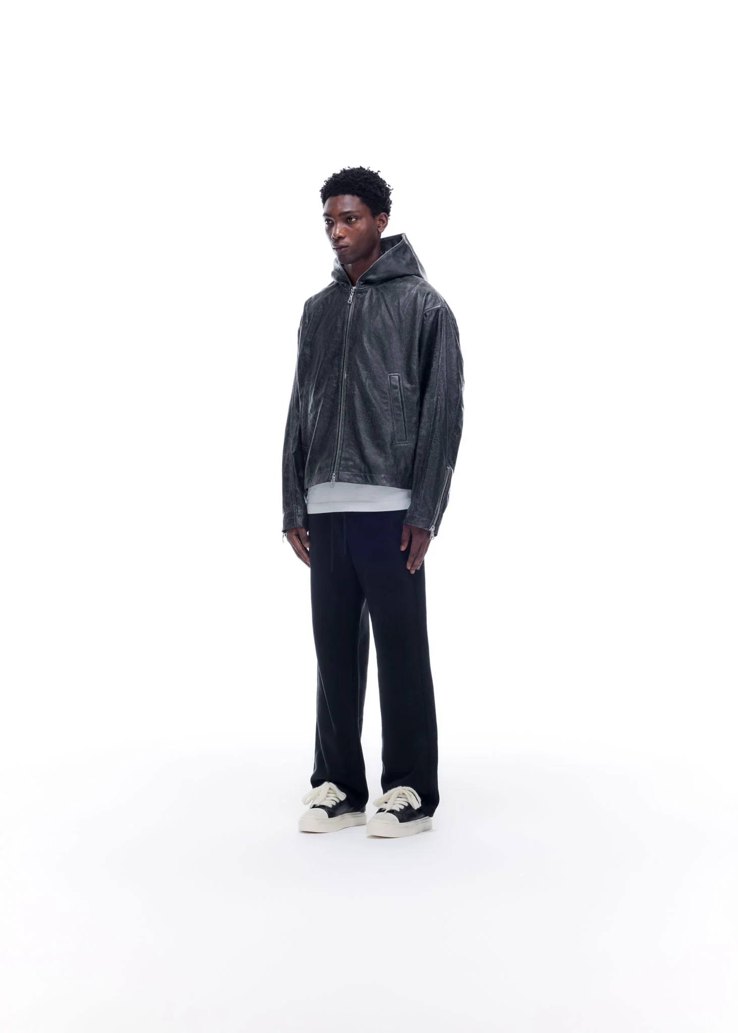 CB HOODED LEATHER JACKET - Image 3
