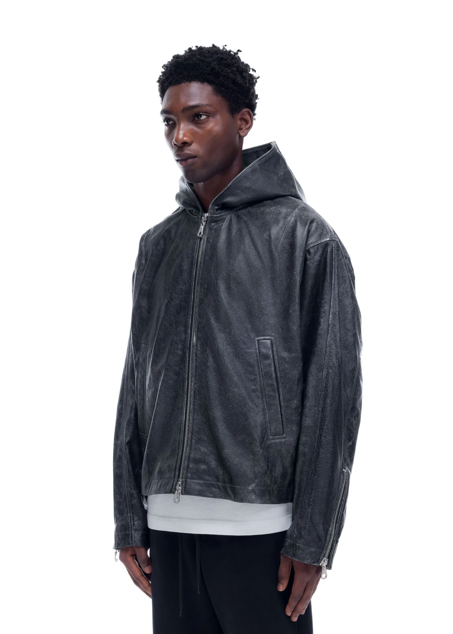 CB HOODED LEATHER JACKET - Image 6