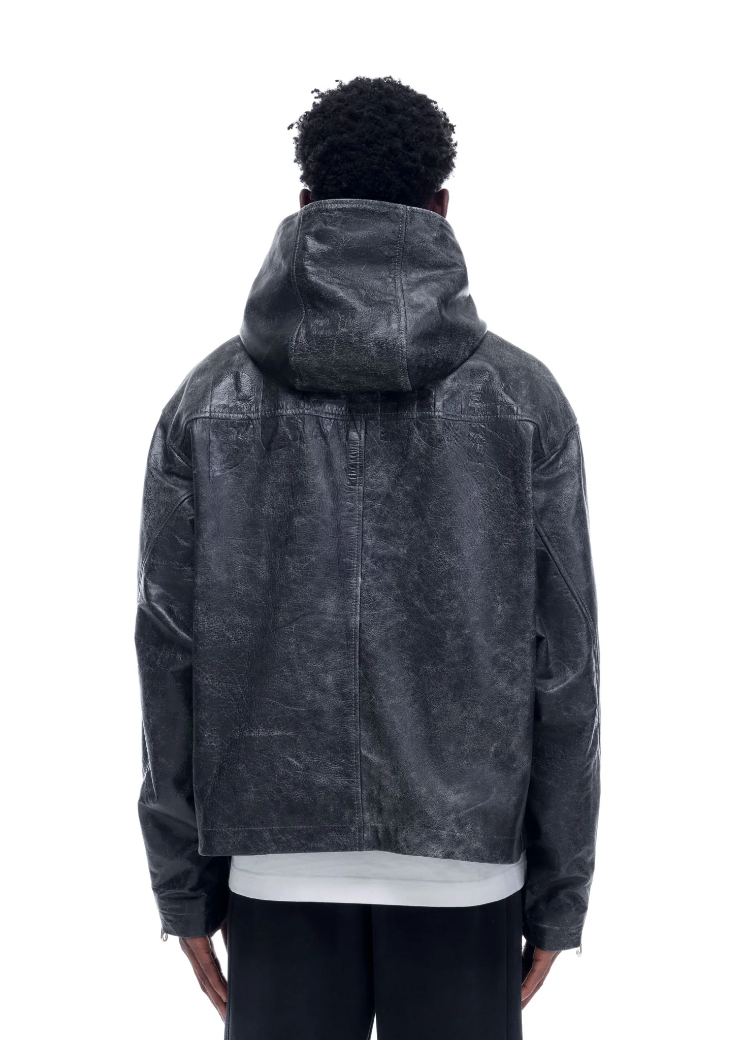 CB HOODED LEATHER JACKET - Image 7