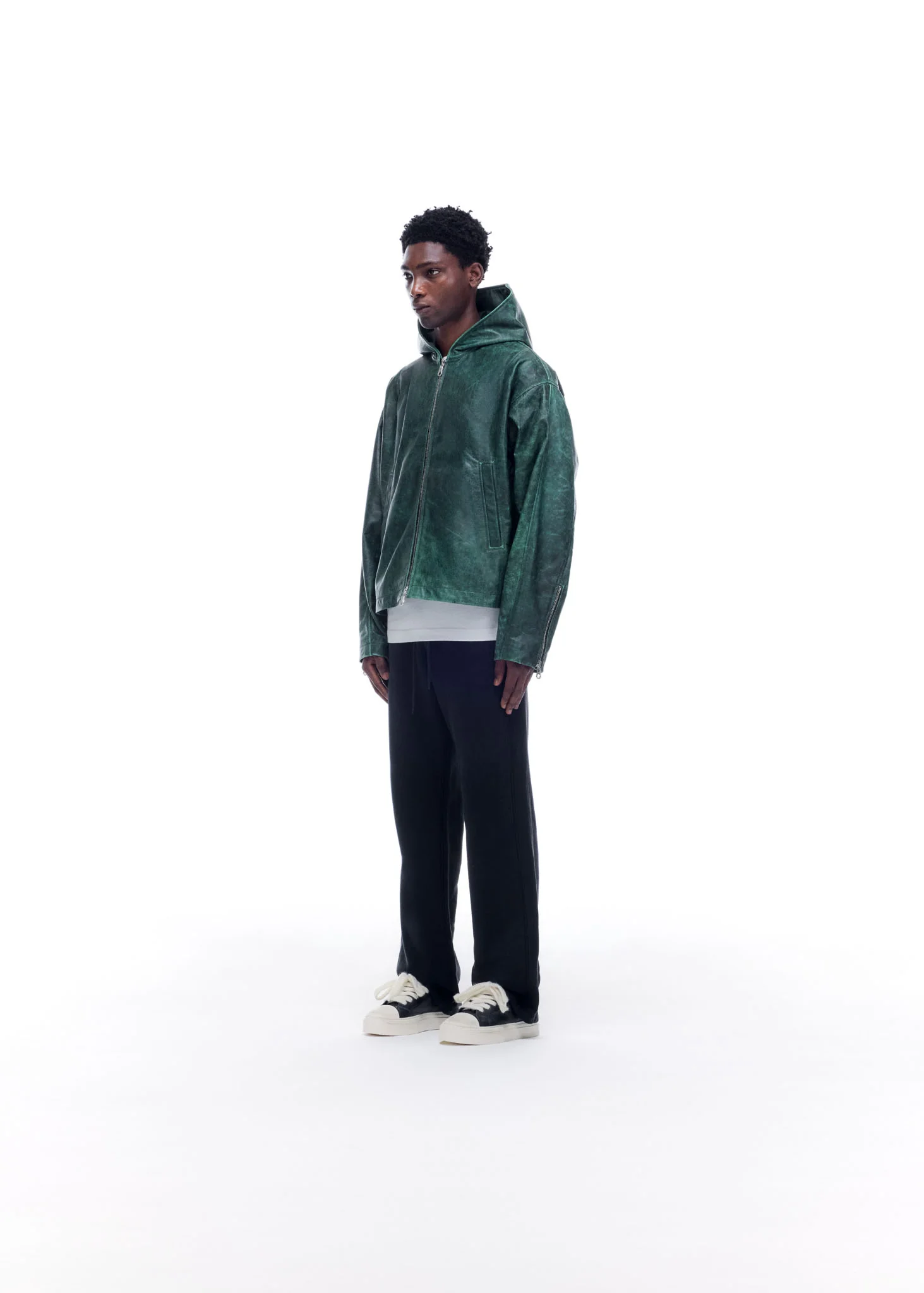 CB HOODED LEATHER JACKET - Image 3