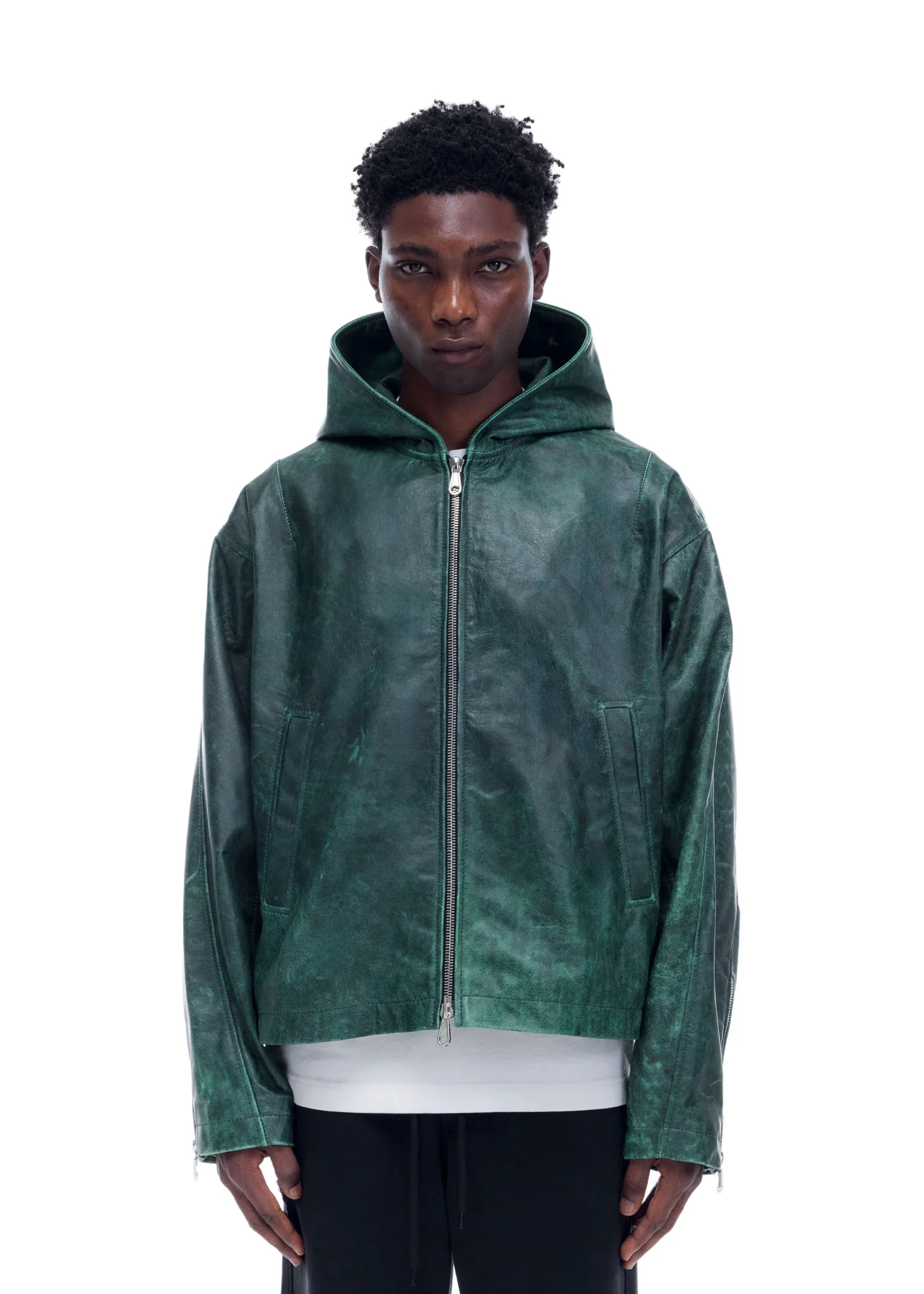 CB HOODED LEATHER JACKET - Image 5