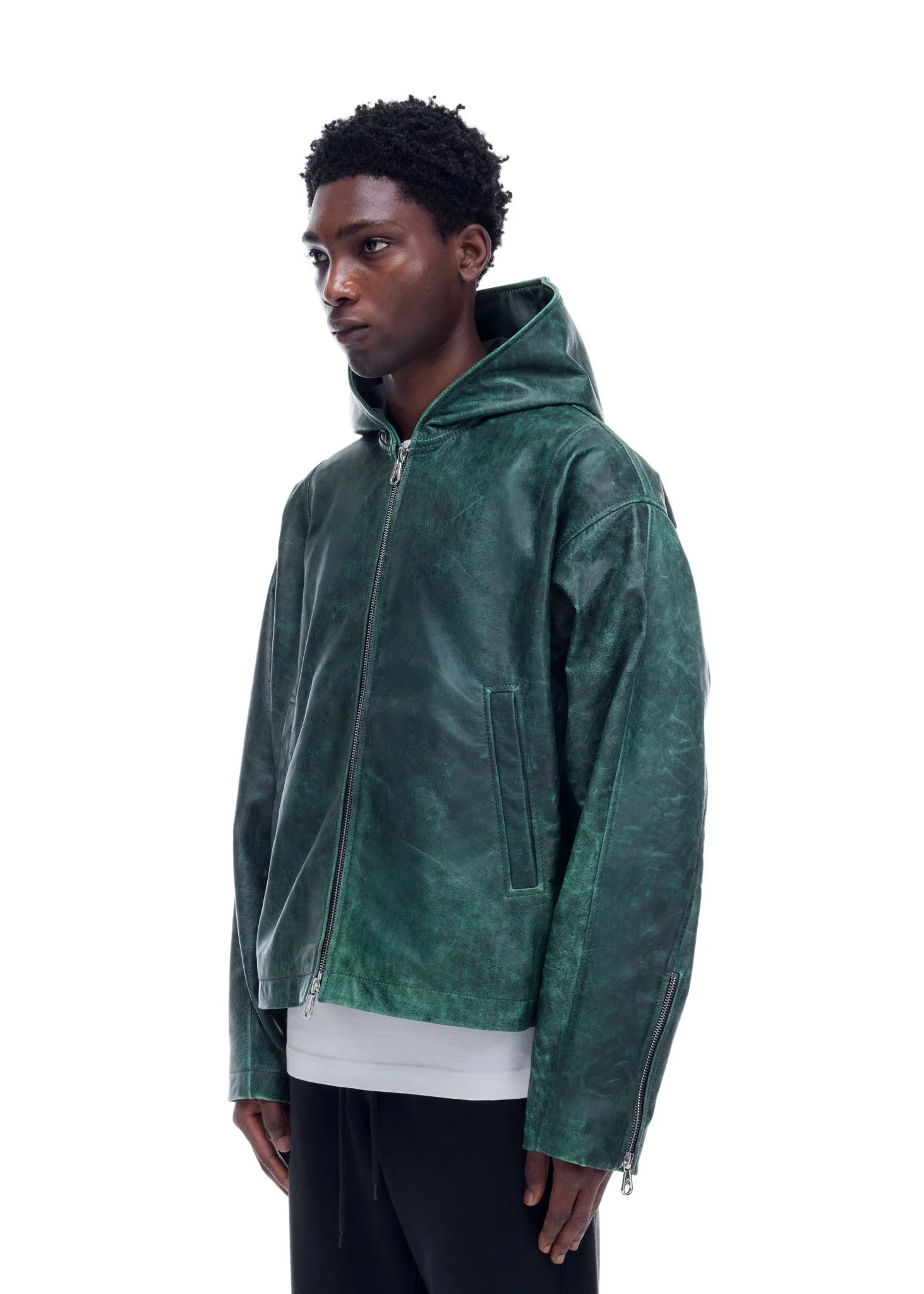 CB HOODED LEATHER JACKET - Image 6