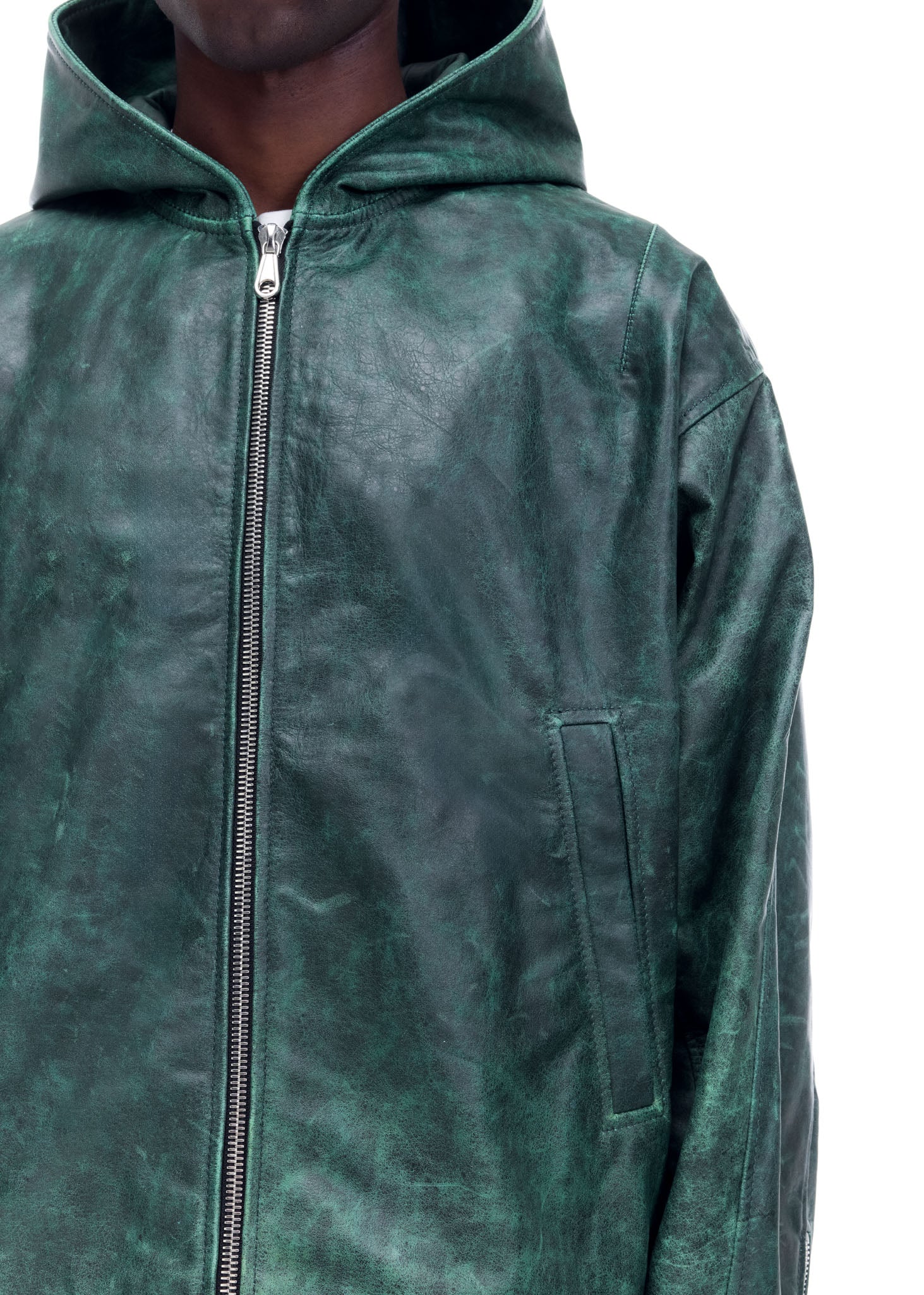 CB HOODED LEATHER JACKET - Image 9
