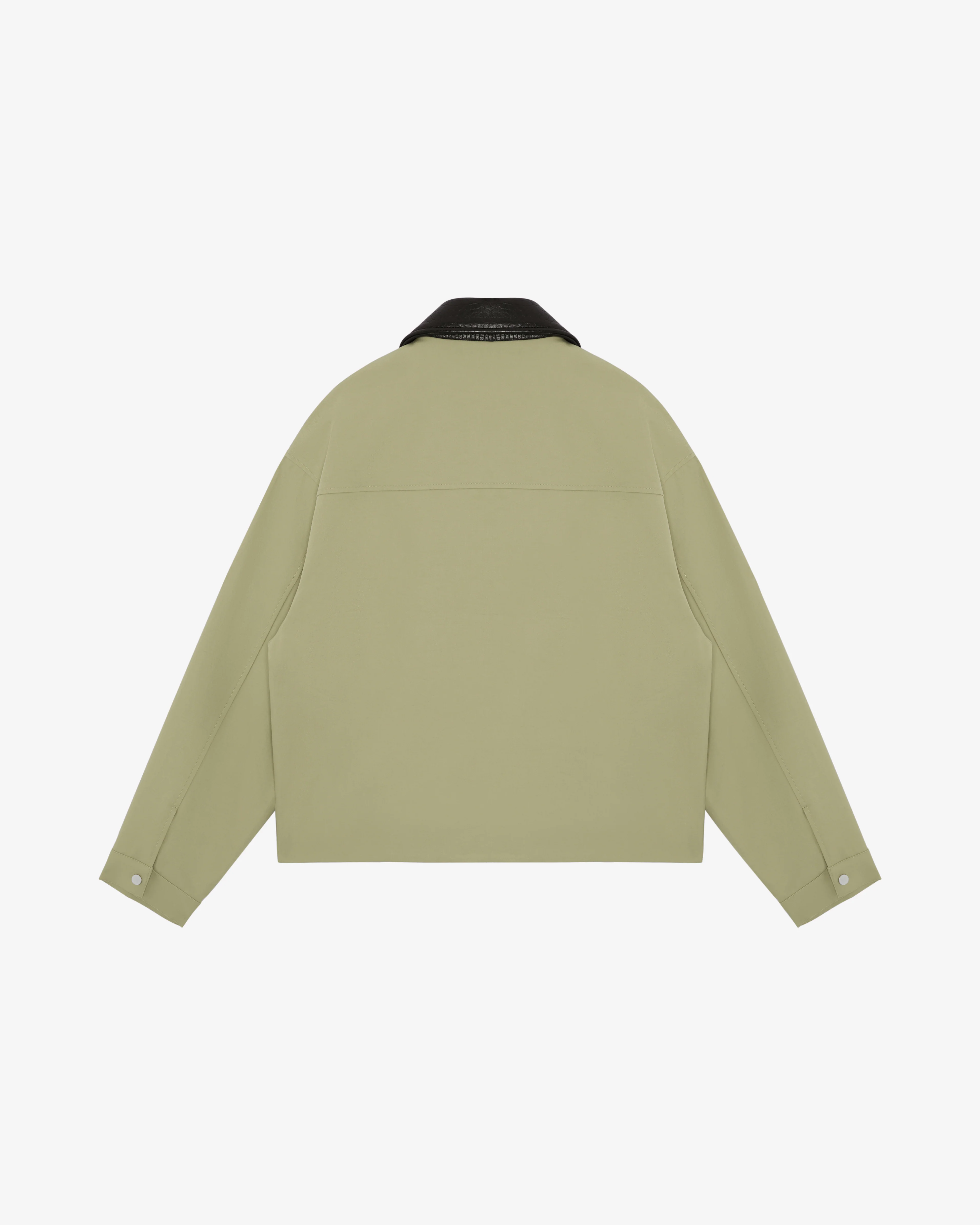 LEATHER COLLAR COTTON OVERSHIRT - Image 6