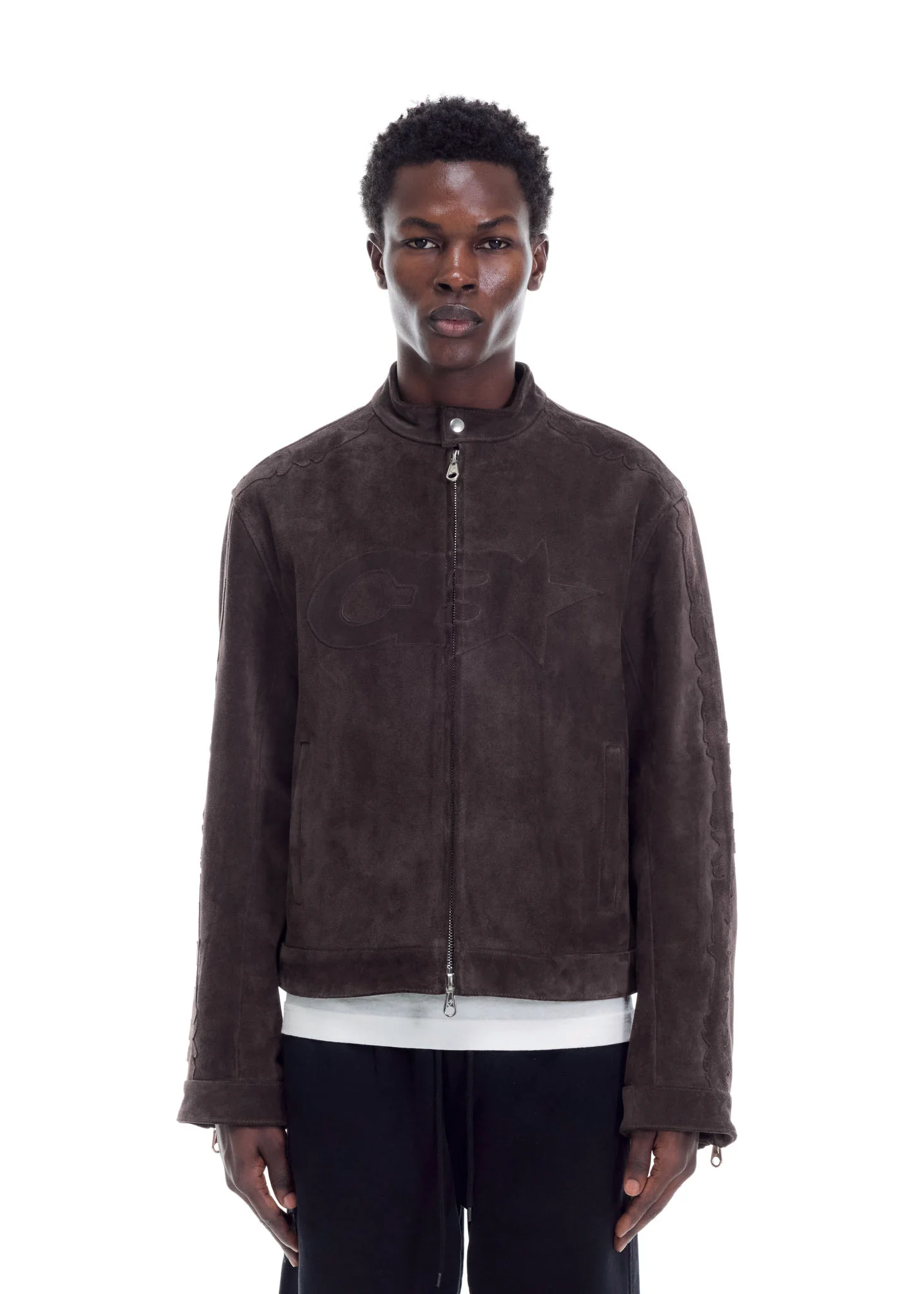 SUEDE DECAL RACER JACKET - Image 4