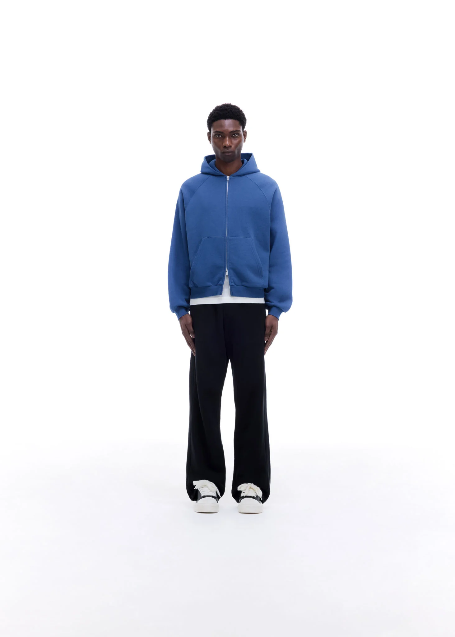 WHITE TAPE ZIPPED HOODIE - Image 2