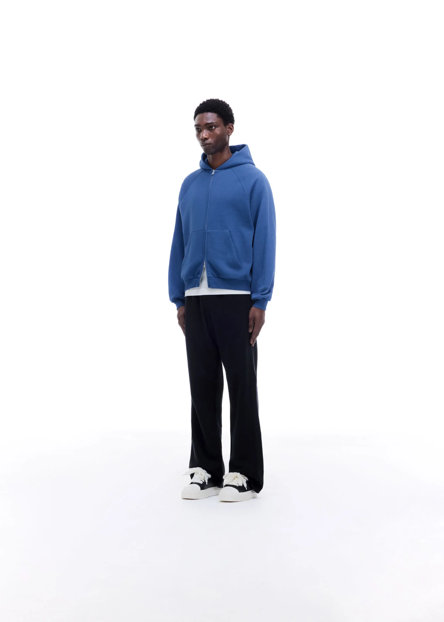 WHITE TAPE ZIPPED HOODIE - Image 3